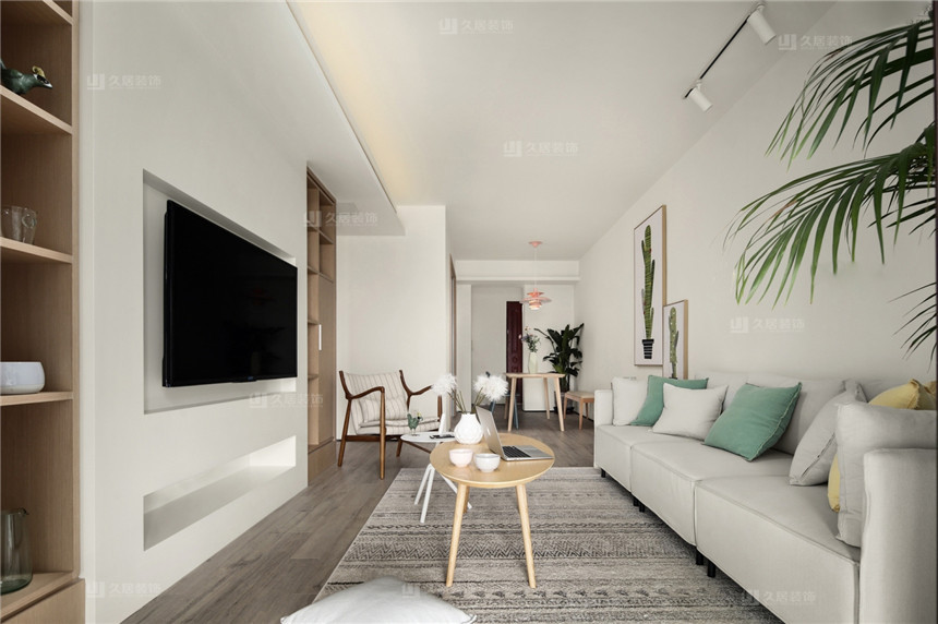  青秀城四居室128平米木色加原白色杭州清新装修风格 